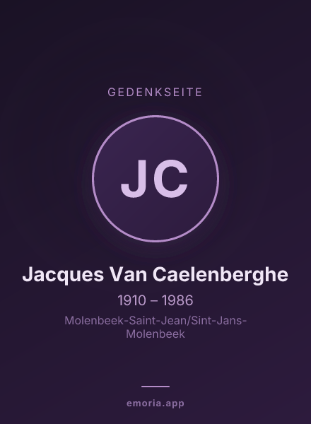 Gedenkportrait von Jacques Van Caelenberghe