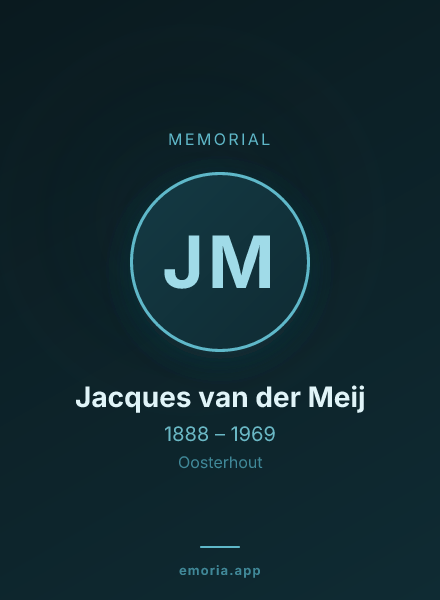 Memorial portrait of Jacques van der Meij