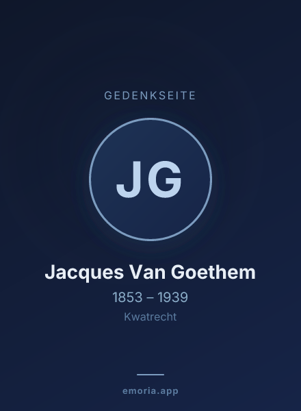 Gedenkportrait von Jacques Van Goethem