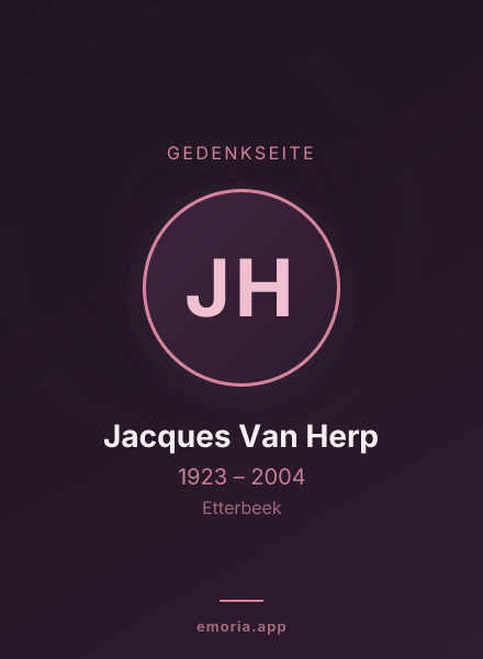 Gedenkportrait von Jacques Van Herp
