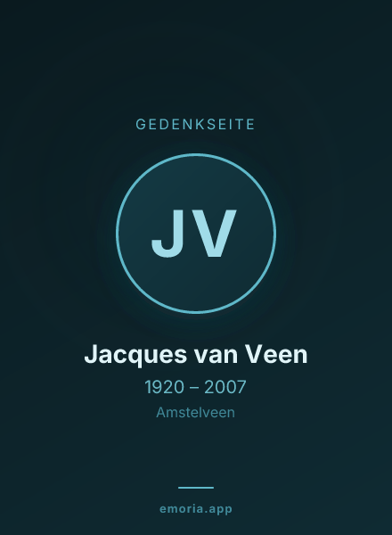 Gedenkportrait von Jacques van Veen