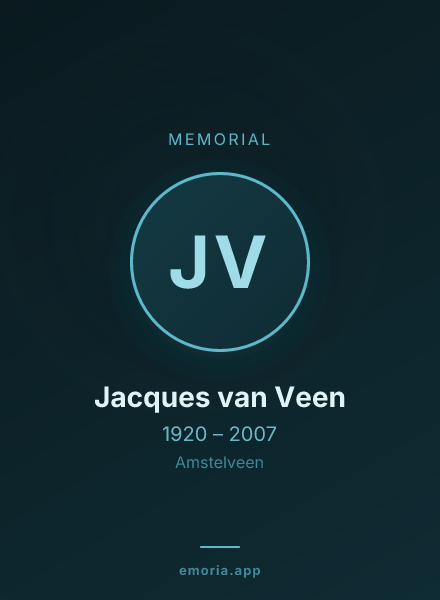 Memorial portrait of Jacques van Veen