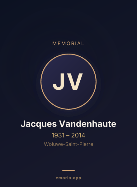 Memorial portrait of Jacques Vandenhaute