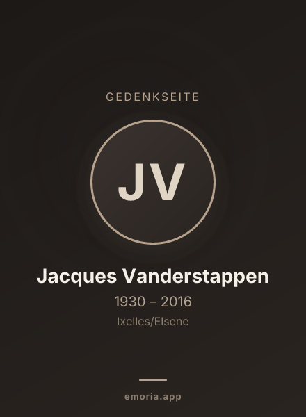 Gedenkportrait von Jacques Vanderstappen
