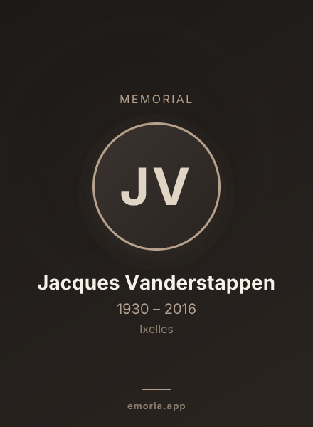 Memorial portrait of Jacques Vanderstappen