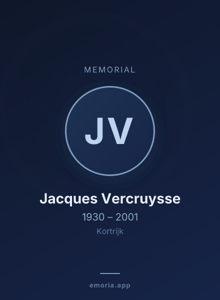 Memorial portrait of Jacques Vercruysse