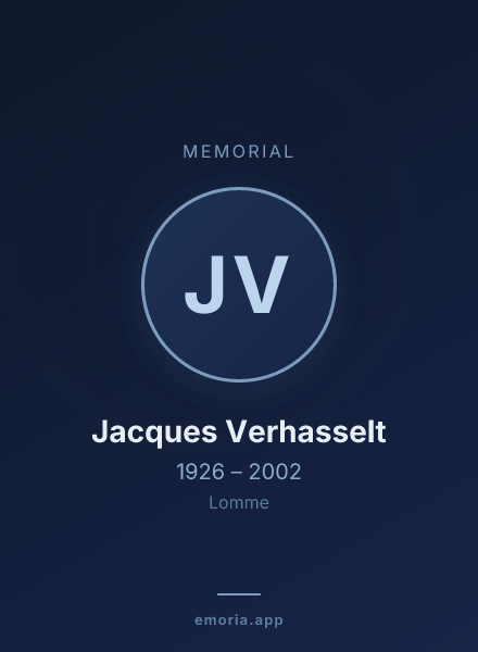 Memorial portrait of Jacques Verhasselt