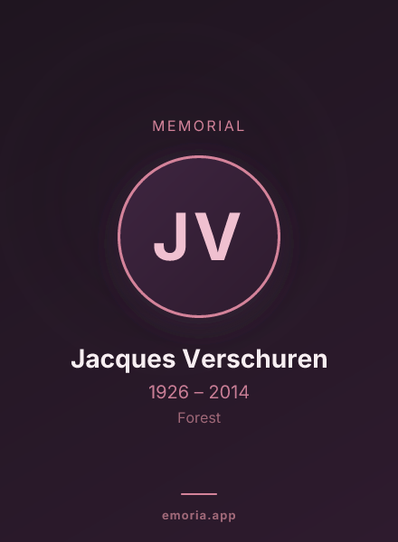 Memorial portrait of Jacques Verschuren
