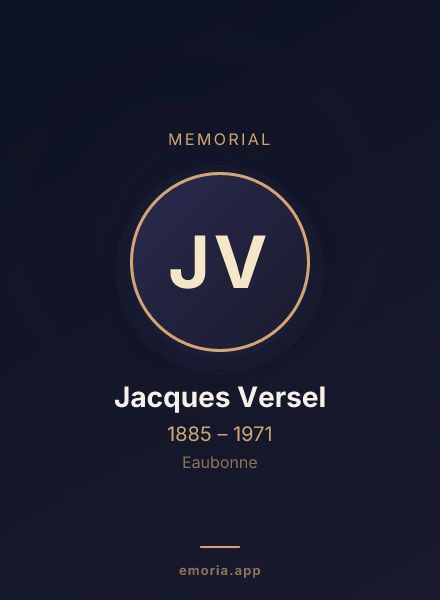Memorial portrait of Jacques Versel