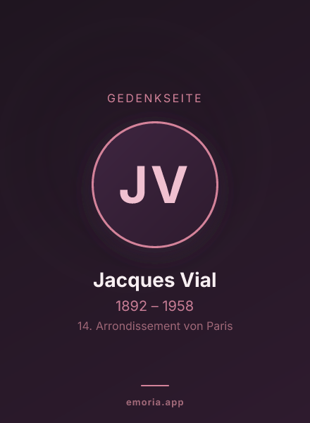 Gedenkportrait von Jacques Vial