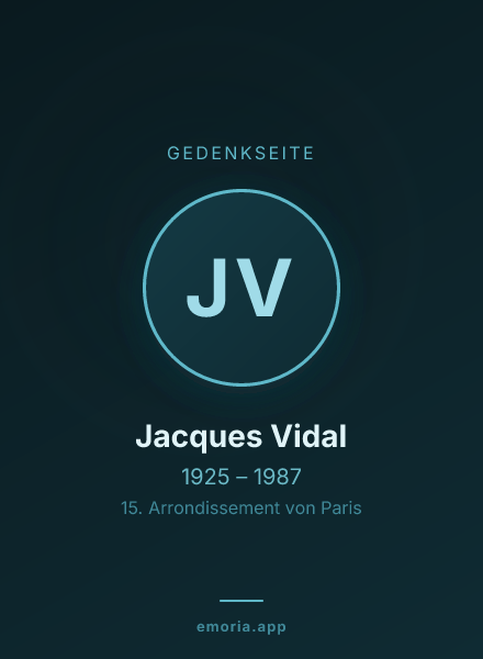 Gedenkportrait von Jacques Vidal