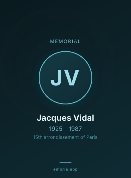 Memorial portrait of Jacques Vidal