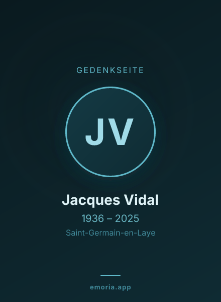 Gedenkportrait von Jacques Vidal
