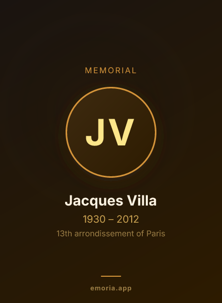 Memorial portrait of Jacques Villa