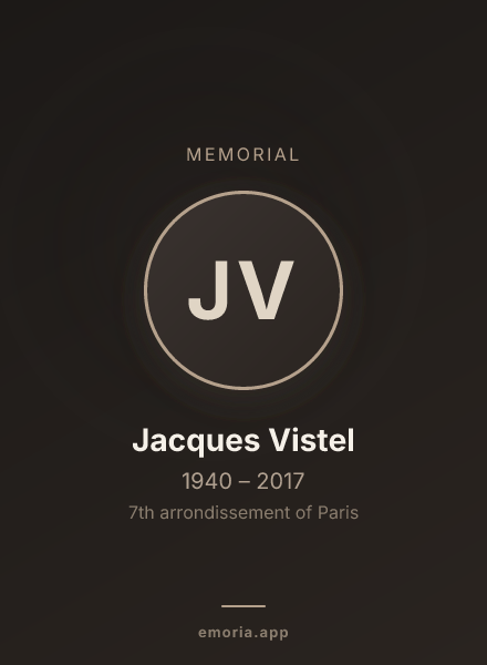 Memorial portrait of Jacques Vistel