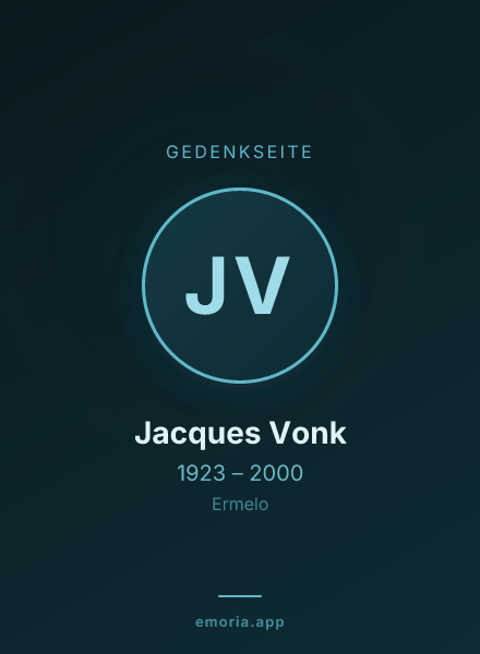 Gedenkportrait von Jacques Vonk