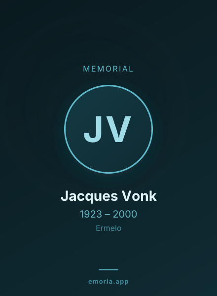 Memorial portrait of Jacques Vonk