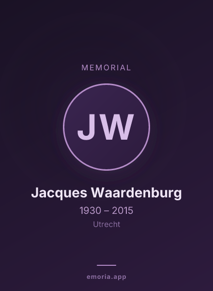 Memorial portrait of Jacques Waardenburg