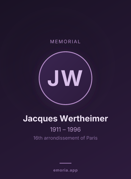 Memorial portrait of Jacques Wertheimer
