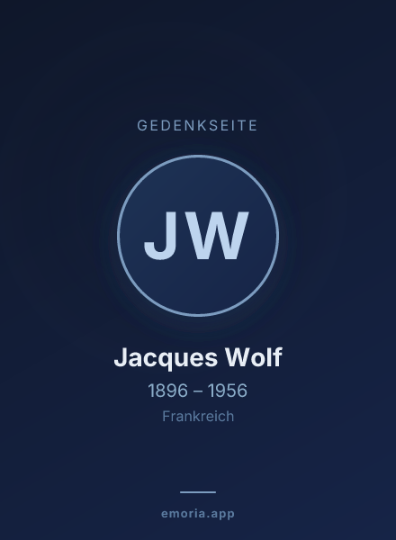 Gedenkportrait von Jacques Wolf