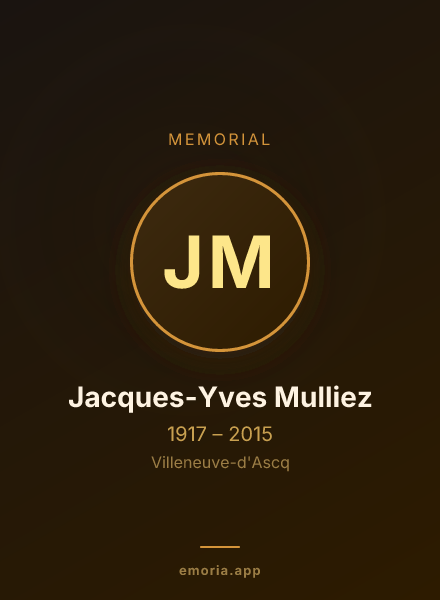 Memorial portrait of Jacques-Yves Mulliez