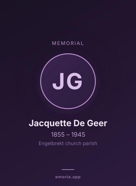 Memorial portrait of Jacquette De Geer
