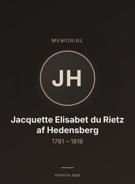 Memorial portrait of Jacquette Elisabet du Rietz af Hedensberg