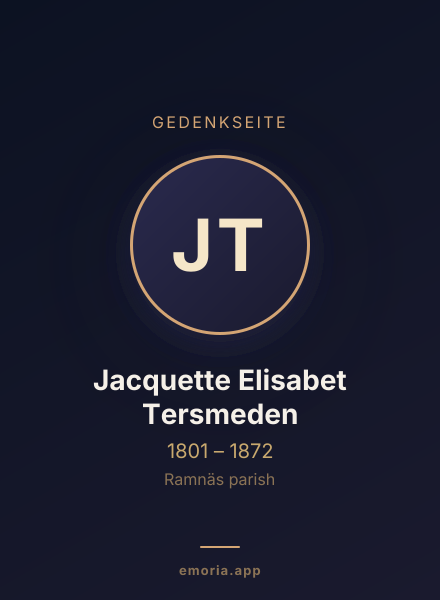 Gedenkportrait von Jacquette Elisabet Tersmeden