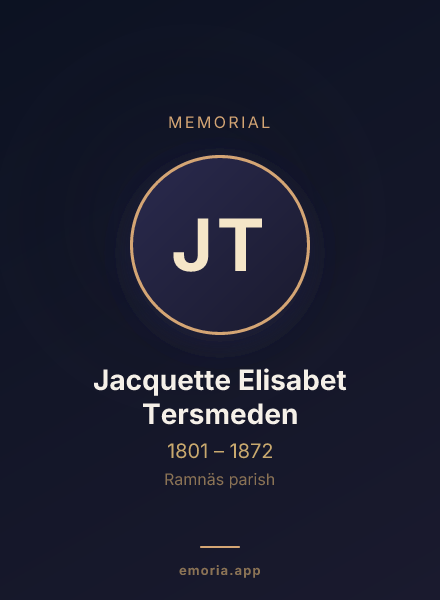 Memorial portrait of Jacquette Elisabet Tersmeden