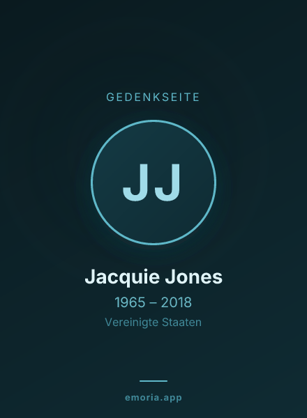 Gedenkportrait von Jacquie Jones