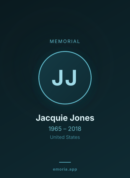 Memorial portrait of Jacquie Jones