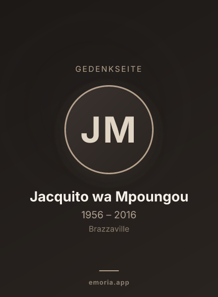 Gedenkportrait von Jacquito wa Mpoungou