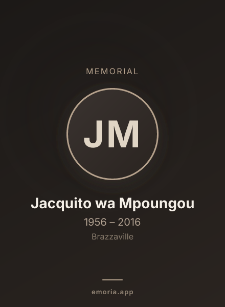 Memorial portrait of Jacquito wa Mpoungou