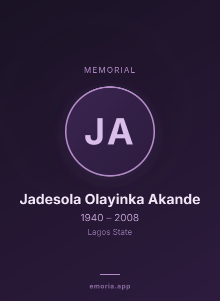 Memorial portrait of Jadesola Olayinka Akande