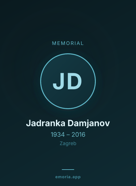 Memorial portrait of Jadranka Damjanov