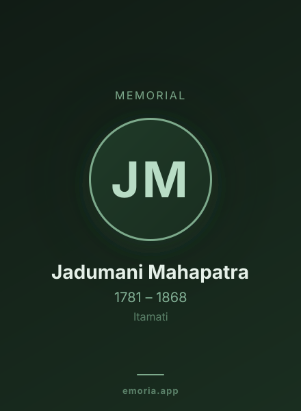 Memorial portrait of Jadumani Mahapatra