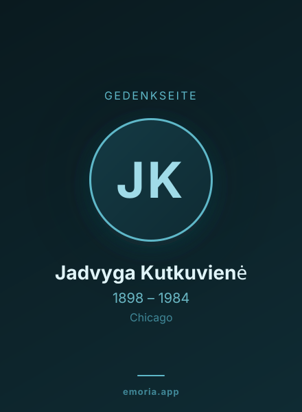 Gedenkportrait von Jadvyga Kutkuvienė