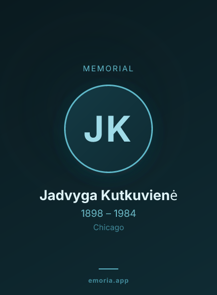 Memorial portrait of Jadvyga Kutkuvienė