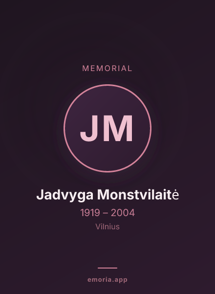 Memorial portrait of Jadvyga Monstvilaitė
