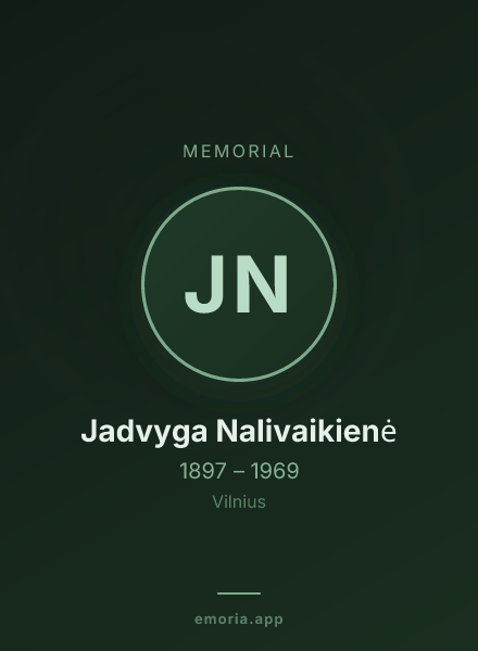 Memorial portrait of Jadvyga Nalivaikienė