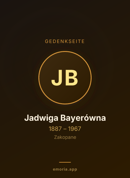 Gedenkportrait von Jadwiga Bayerówna