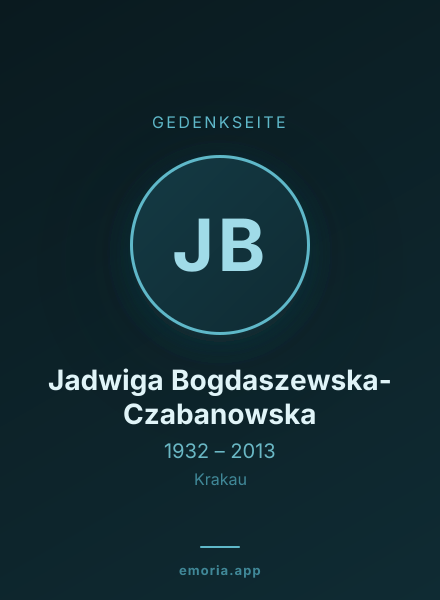 Gedenkportrait von Jadwiga Bogdaszewska-Czabanowska