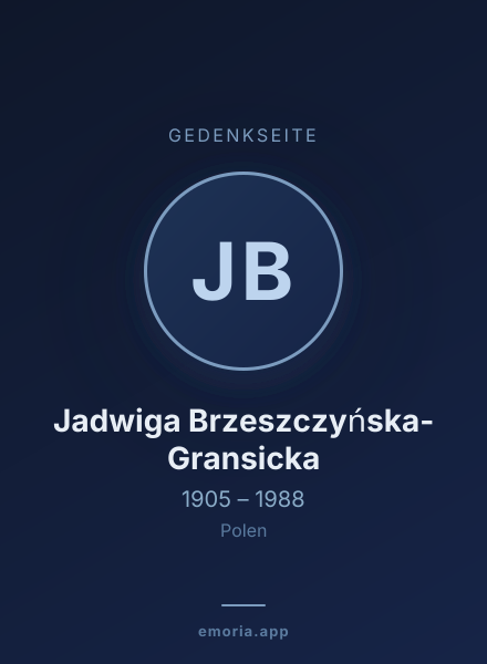 Gedenkportrait von Jadwiga Brzeszczyńska-Gransicka
