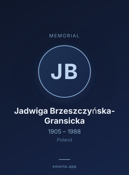 Memorial portrait of Jadwiga Brzeszczyńska-Gransicka