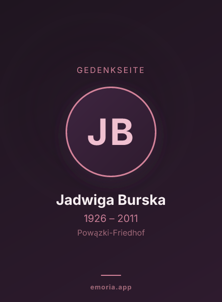 Gedenkportrait von Jadwiga Burska