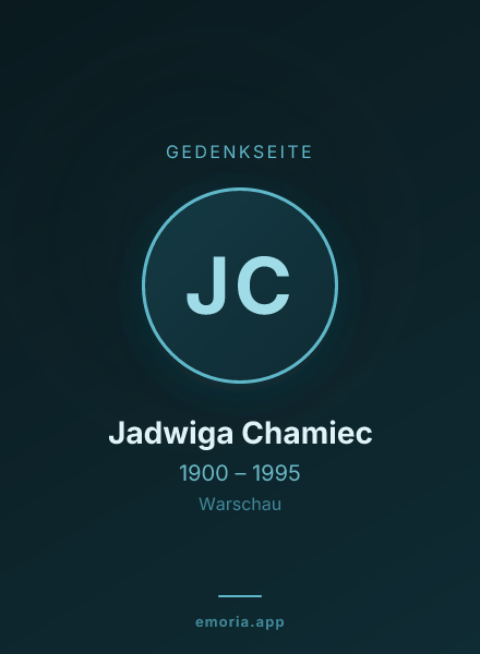 Gedenkportrait von Jadwiga Chamiec