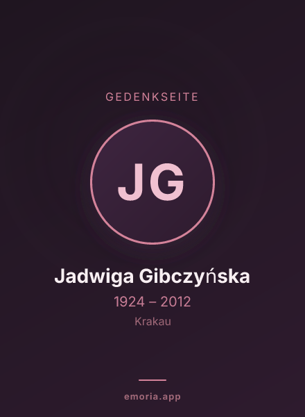 Gedenkportrait von Jadwiga Gibczyńska