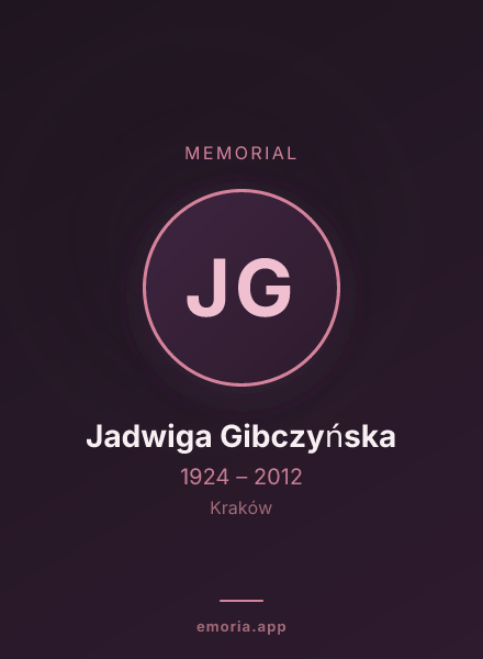 Memorial portrait of Jadwiga Gibczyńska