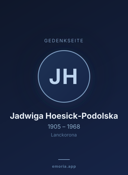 Gedenkportrait von Jadwiga Hoesick-Podolska