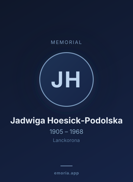 Memorial portrait of Jadwiga Hoesick-Podolska